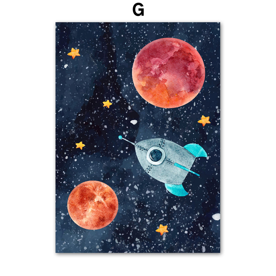 Tableau en Toile Astronaute - Art Murale Évasion Galactique