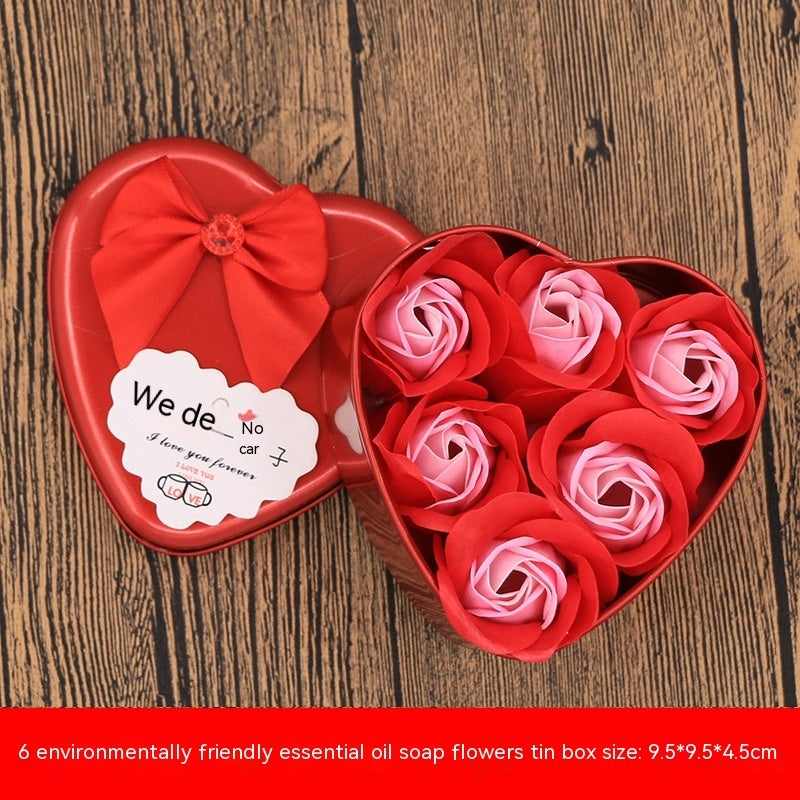 Boîte Cadeau Fleurs en Savon - Idée Cadeau pour la Saint-Valentin et la Fête des Mères