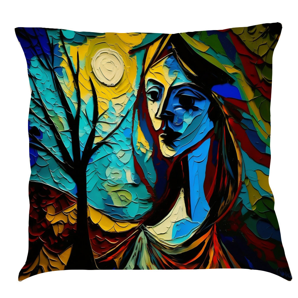 Coussin en Lin Imprimé avec Peinture Huile Créative - Voiture