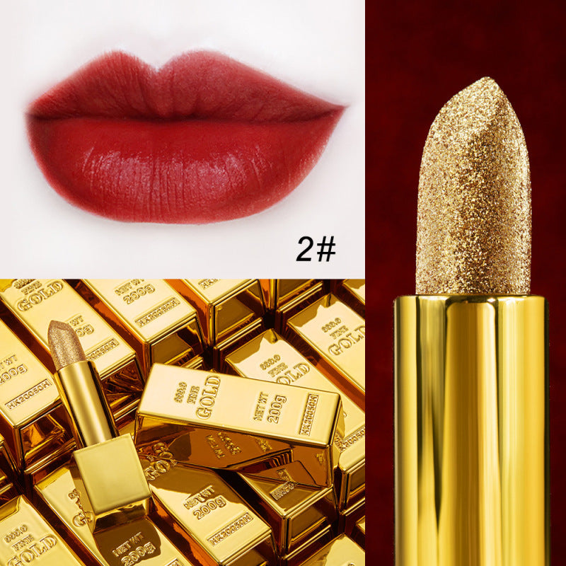 Rouge à Lèvres Velvet Matte Non-stick - Poudre Dorée Éclatante