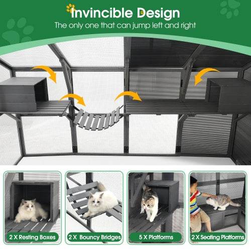 Cage à Chats de Luxe en Bois pour Extérieur - Allomarc.com