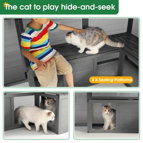 Cage à Chats de Luxe en Bois pour Extérieur - Allomarc.com