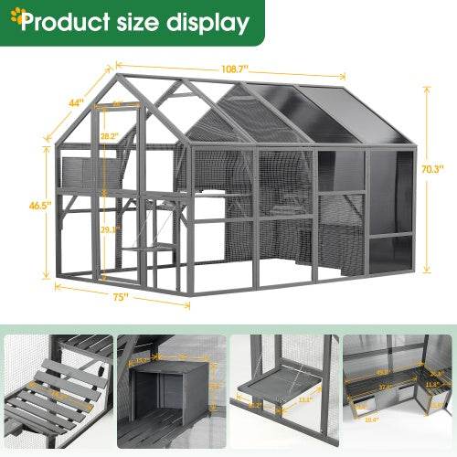 Cage à Chats de Luxe en Bois pour Extérieur - Allomarc.com
