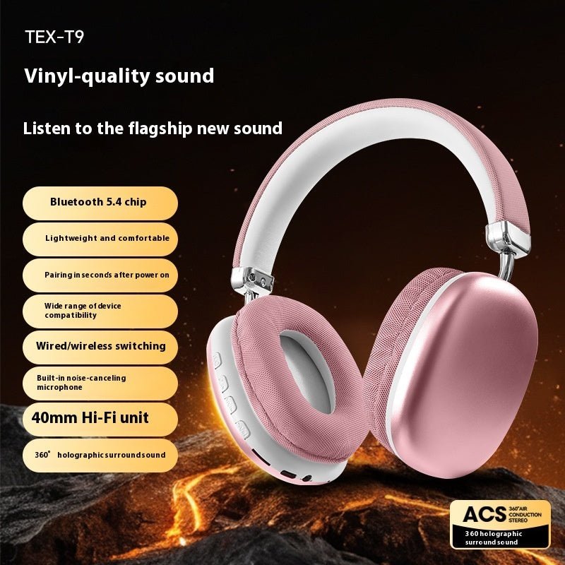 Casque Bluetooth TEX - T9 sans fil avec oreillettes montées sur la tête - Allomarc.com