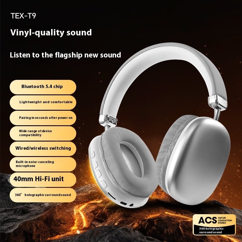 Casque Bluetooth TEX - T9 sans fil avec oreillettes montées sur la tête - Allomarc.com