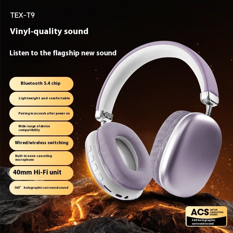 Casque Bluetooth TEX - T9 sans fil avec oreillettes montées sur la tête - Allomarc.com