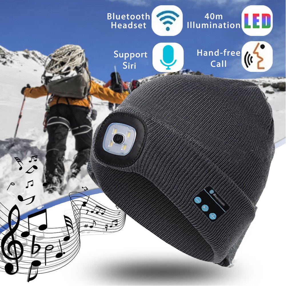 Casquette Bluetooth LED avec Casque Sans Fil Intégré - Allomarc.com
