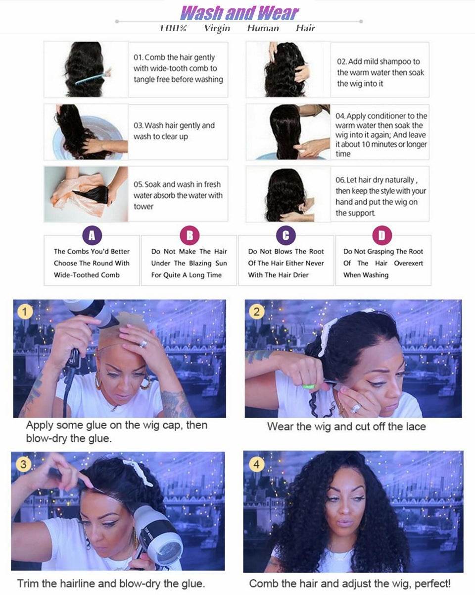 Perruque Lace Front Bouclée en Cheveux Humains - Allomarc.com