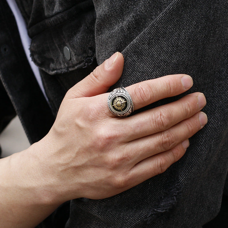 Bague Homme Personnalité Ancienne Index Doré