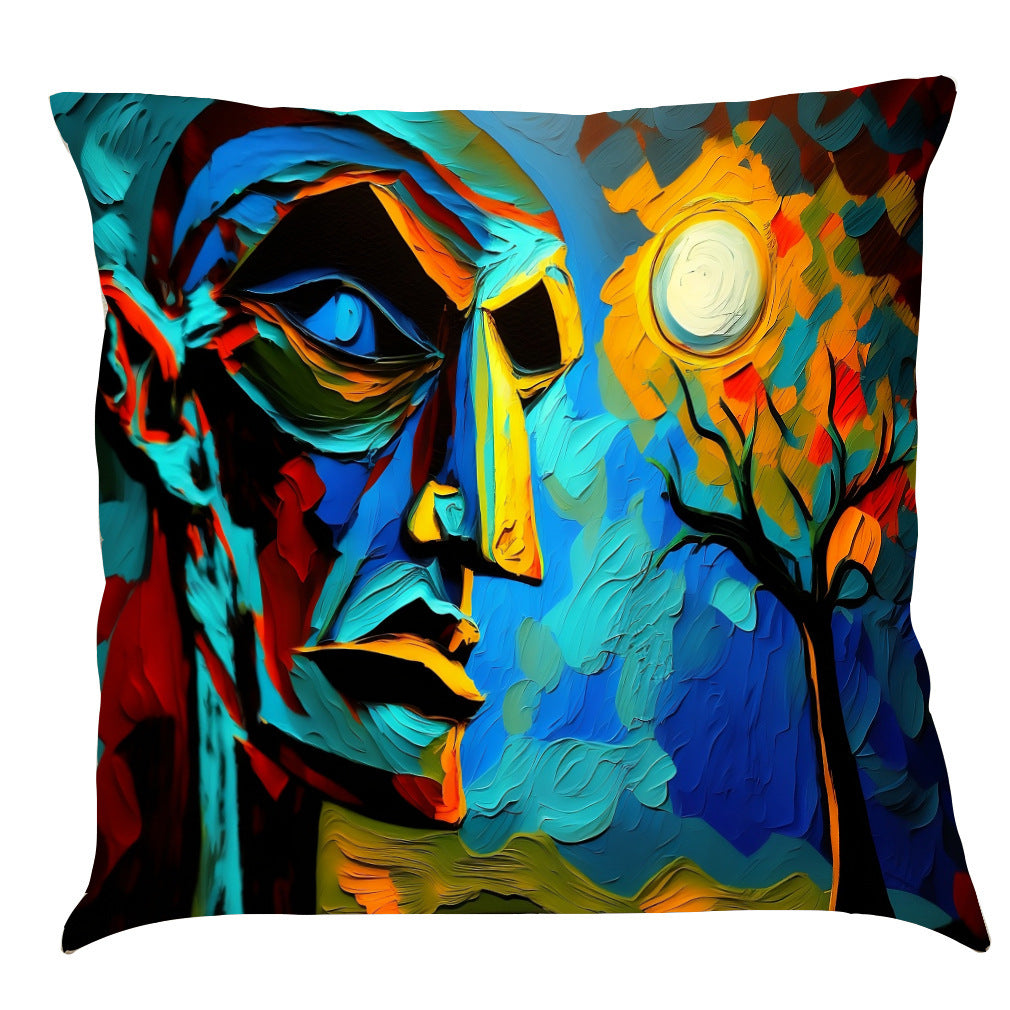 Coussin en Lin Imprimé avec Peinture Huile Créative - Voiture