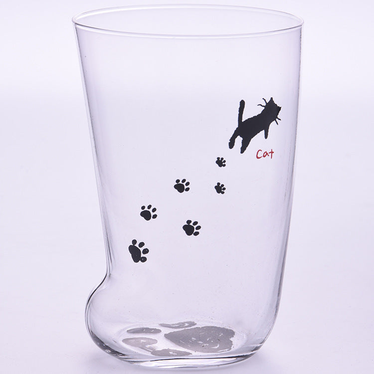 Mug Tigre Pattes de Chat Créatif en Verre - Tasse de Café Bureau
