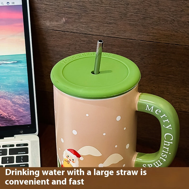 Tasse en Céramique Grande Capacité pour Cadeaux de Noël