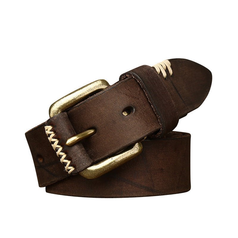Ceinture en Cuir de Vachette Retro Artisanale - Allomarc.com