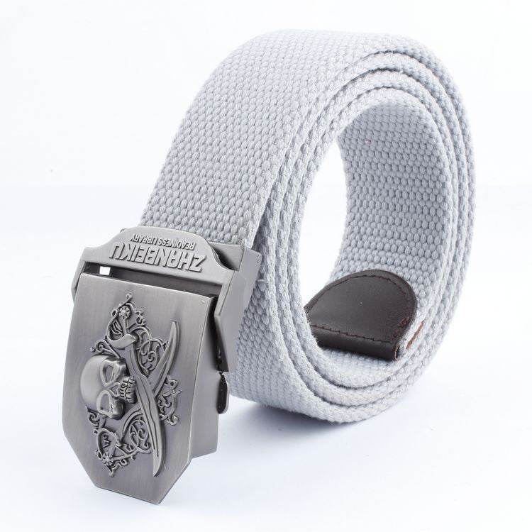 Ceinture en Toile à Double Couteau Skull - Allomarc.com
