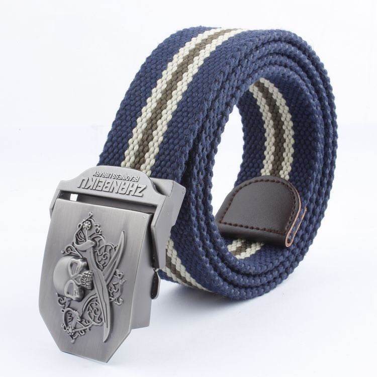 Ceinture en Toile à Double Couteau Skull - Allomarc.com