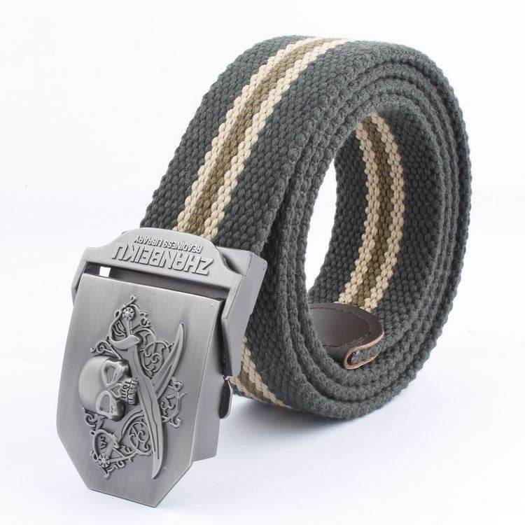 Ceinture en Toile à Double Couteau Skull - Allomarc.com