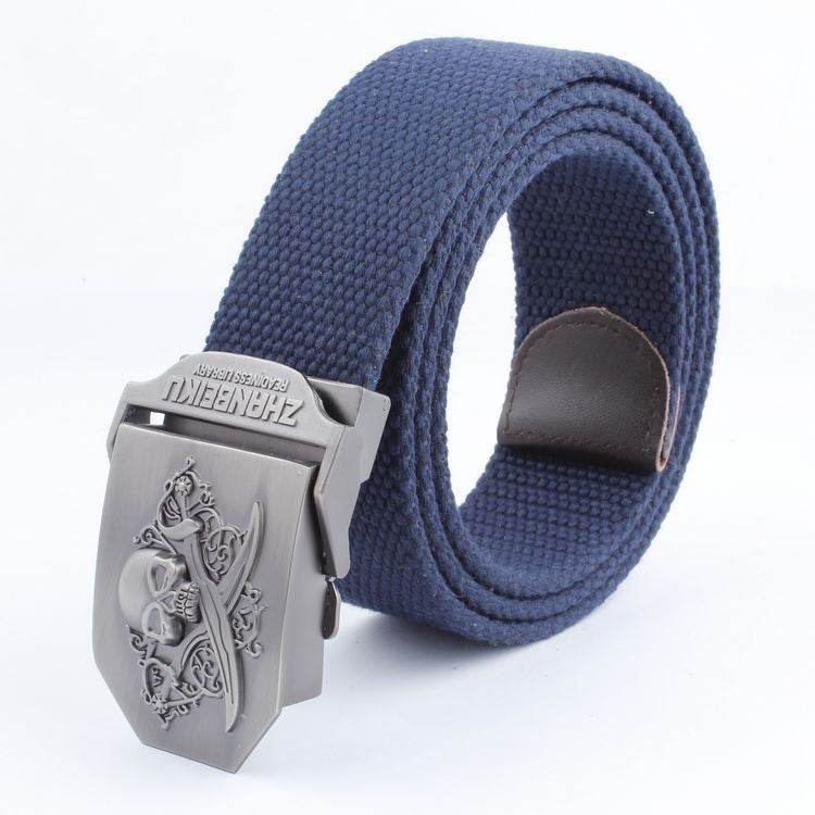 Ceinture en Toile à Double Couteau Skull - Allomarc.com