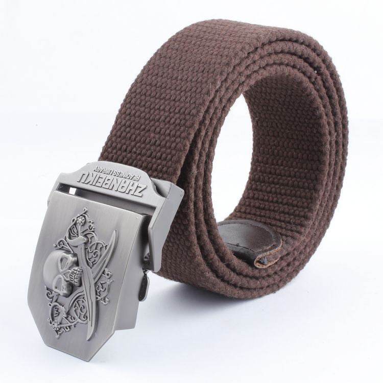 Ceinture en Toile à Double Couteau Skull - Allomarc.com