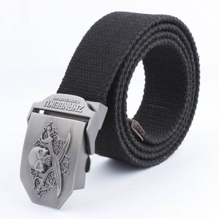 Ceinture en Toile à Double Couteau Skull - Allomarc.com