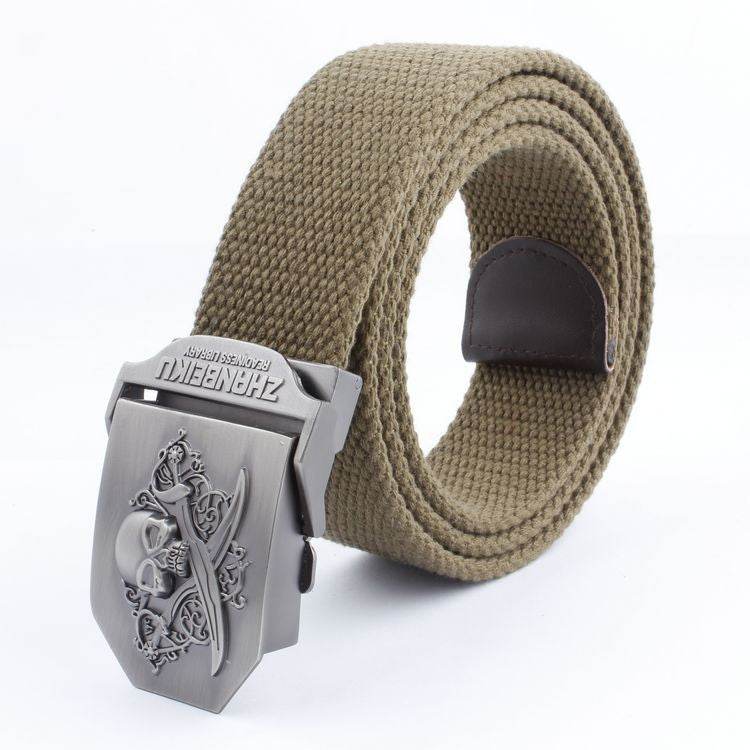 Ceinture en Toile à Double Couteau Skull - Allomarc.com