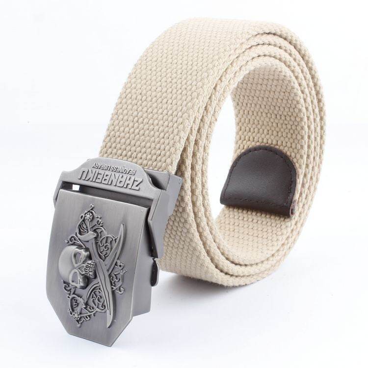 Ceinture en Toile à Double Couteau Skull - Allomarc.com