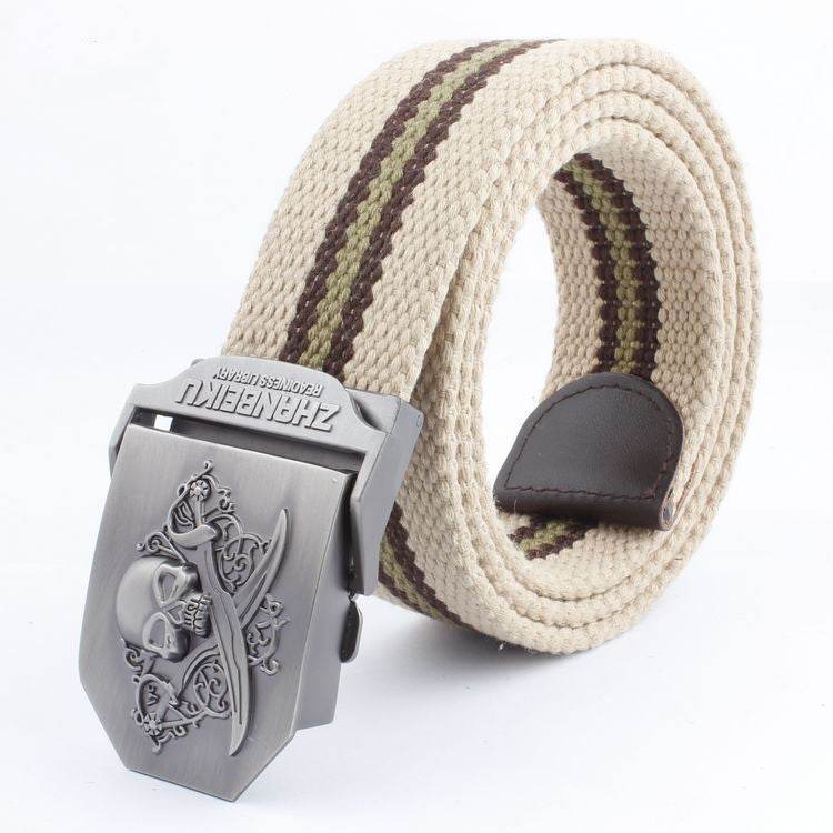 Ceinture en Toile à Double Couteau Skull - Allomarc.com