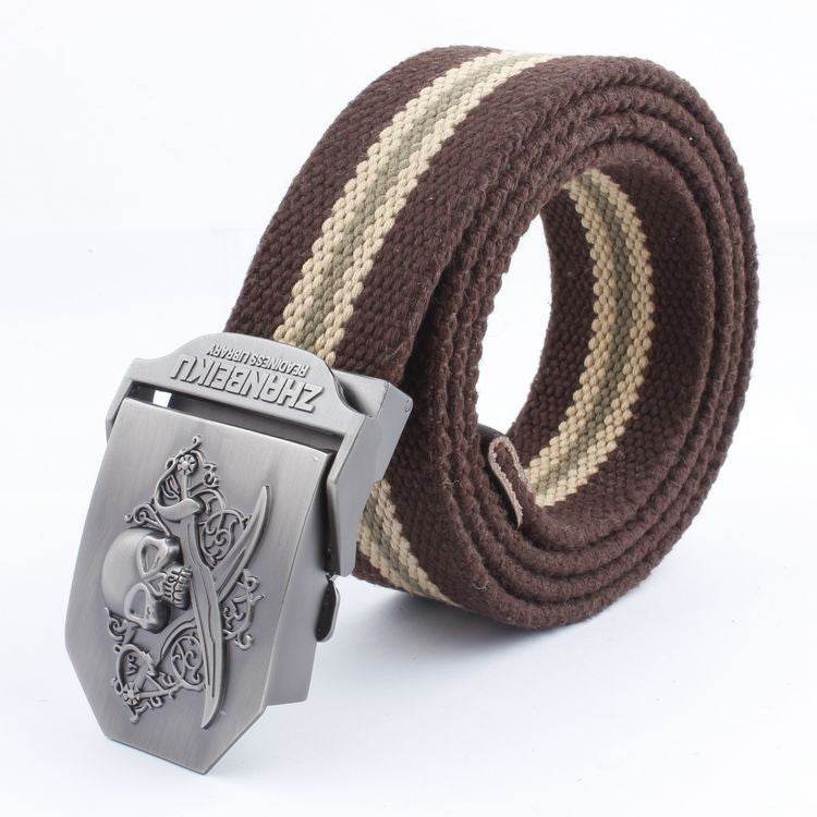 Ceinture en Toile à Double Couteau Skull - Allomarc.com