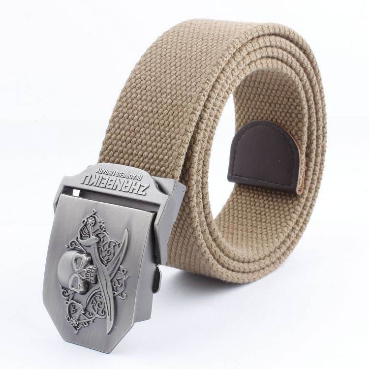 Ceinture en Toile à Double Couteau Skull - Allomarc.com