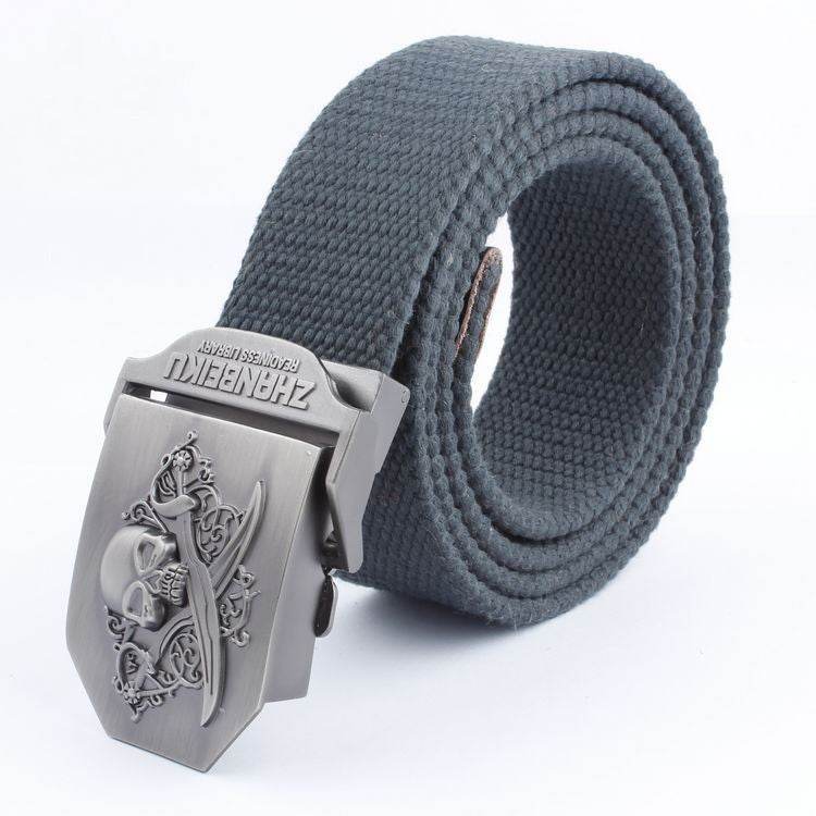 Ceinture en Toile à Double Couteau Skull - Allomarc.com