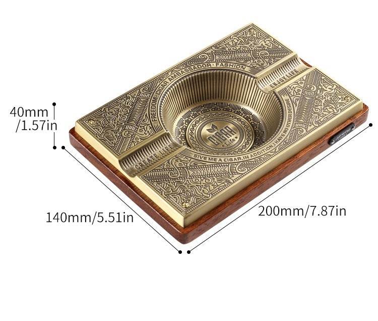 Cendrier Double Slot en Bois et Métal - Allomarc.com