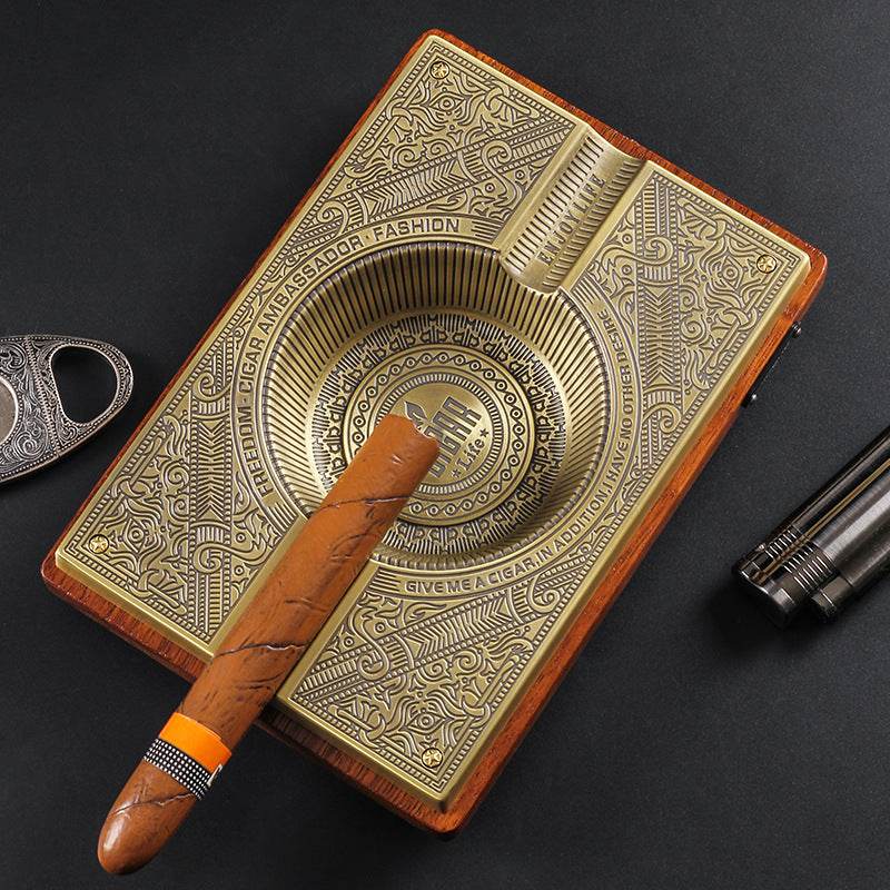 Cendrier Double Slot en Bois et Métal - Allomarc.com