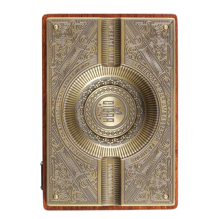 Cendrier Double Slot en Bois et Métal - Allomarc.com