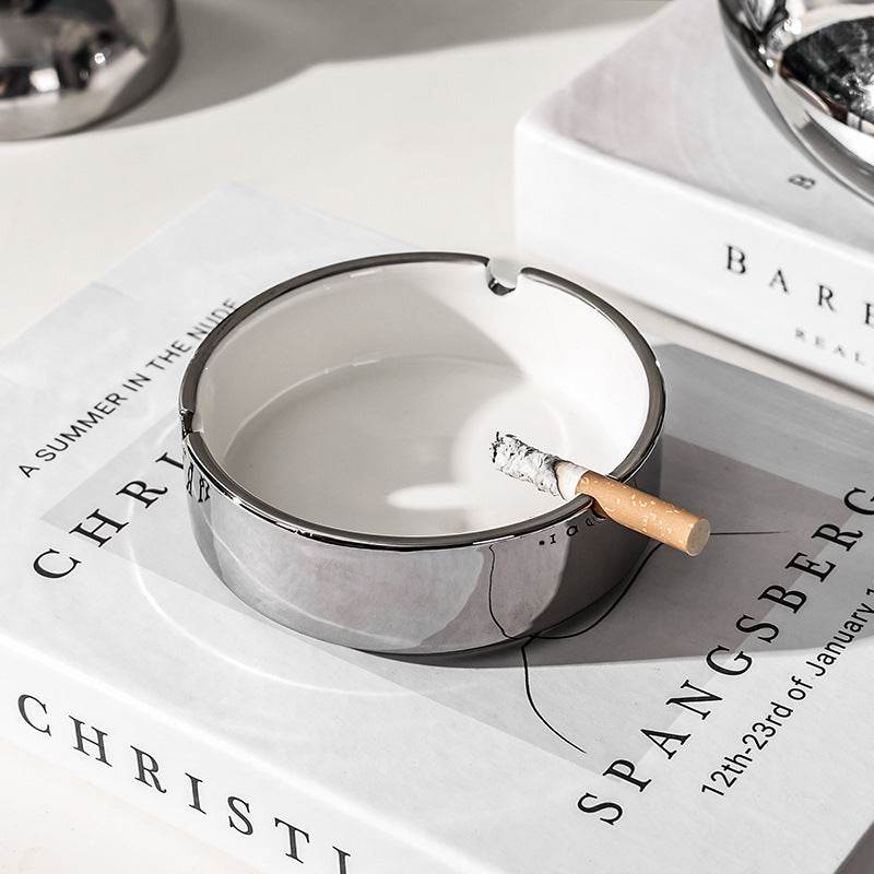 Cendrier en Céramique Luxe Argent Nordic - Allomarc.com