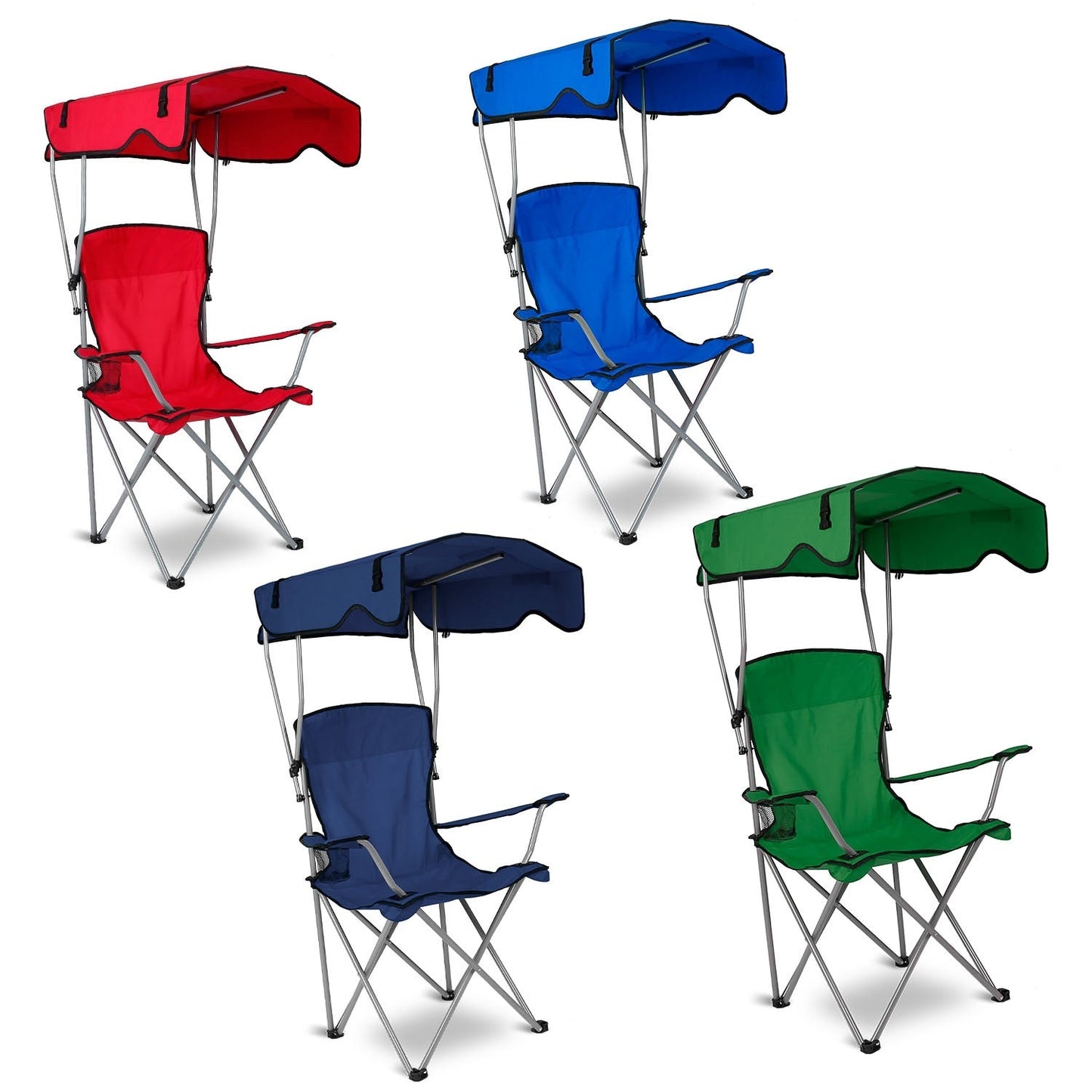 Chaise de Camping Pliable avec Canopy et Porte - Gobelet - Charge Maximale de 330LBS - Allomarc.com