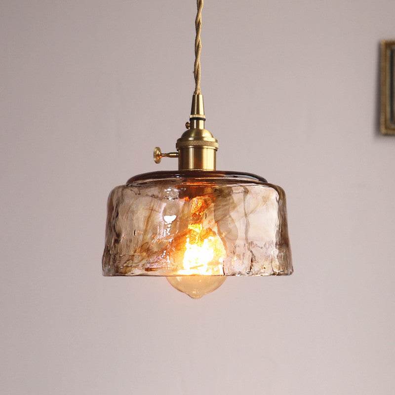 Chandelier en Verre Vintage en Laiton - Allomarc.com