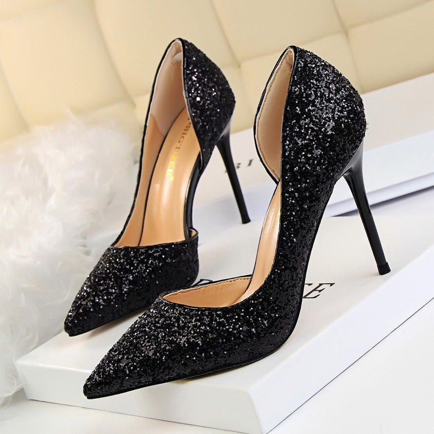 Chaussures à Talons Aiguilles pour Femmes - Escarpins à Sequins - Allomarc.com
