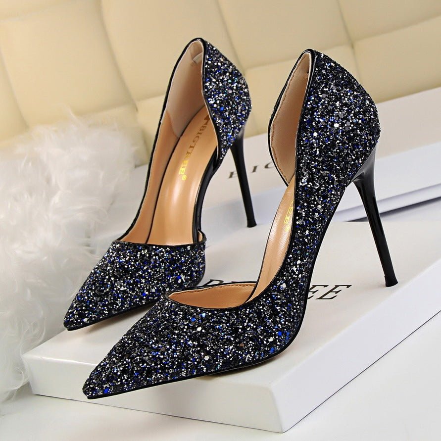 Chaussures à Talons Aiguilles pour Femmes - Escarpins à Sequins - Allomarc.com