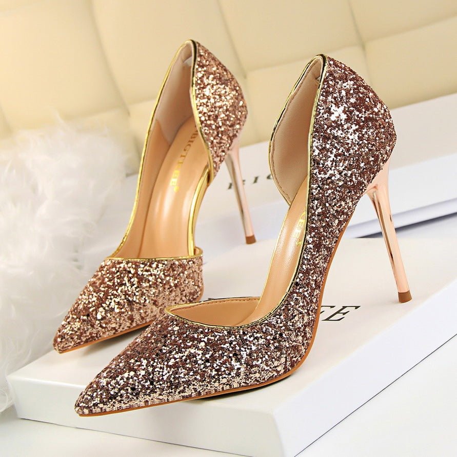 Chaussures à Talons Aiguilles pour Femmes - Escarpins à Sequins - Allomarc.com
