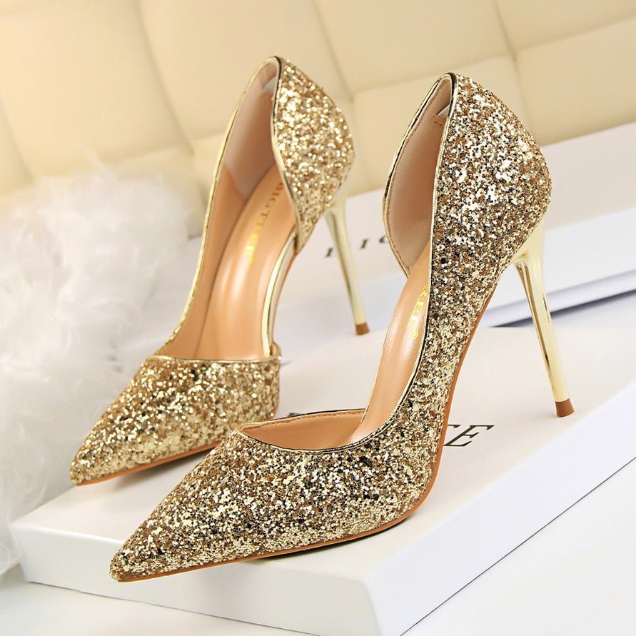 Chaussures à Talons Aiguilles pour Femmes - Escarpins à Sequins - Allomarc.com