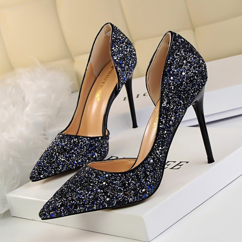 Chaussures à Talons Aiguilles pour Femmes - Escarpins à Sequins - Allomarc.com