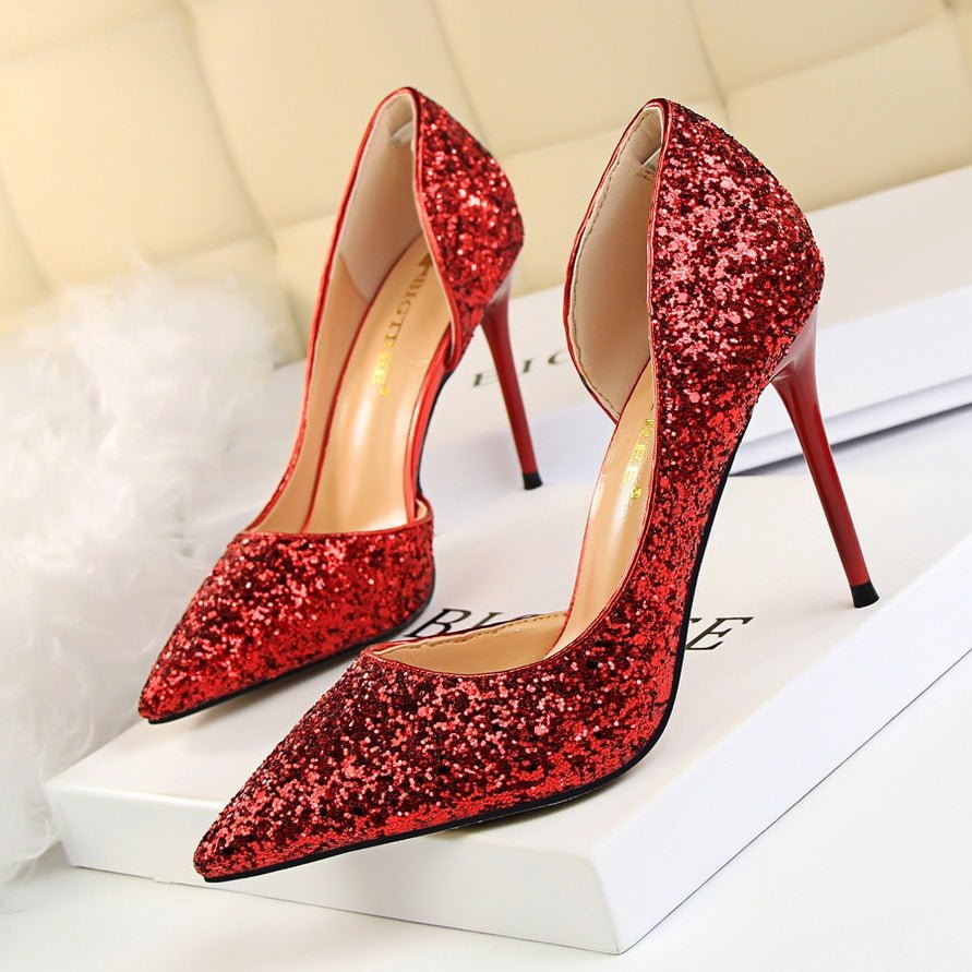 Chaussures à Talons Aiguilles pour Femmes - Escarpins à Sequins - Allomarc.com