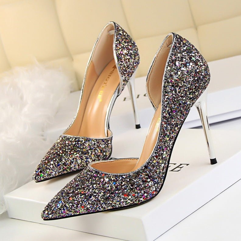 Chaussures à Talons Aiguilles pour Femmes - Escarpins à Sequins - Allomarc.com