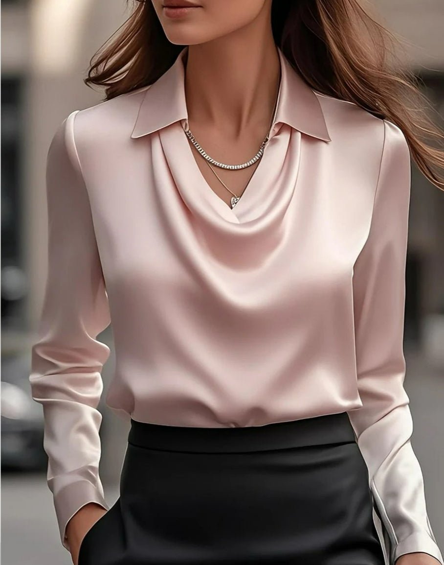 Chemises et Blouses Élégantes Satinées à Col Swing pour Femmes - Allomarc.com