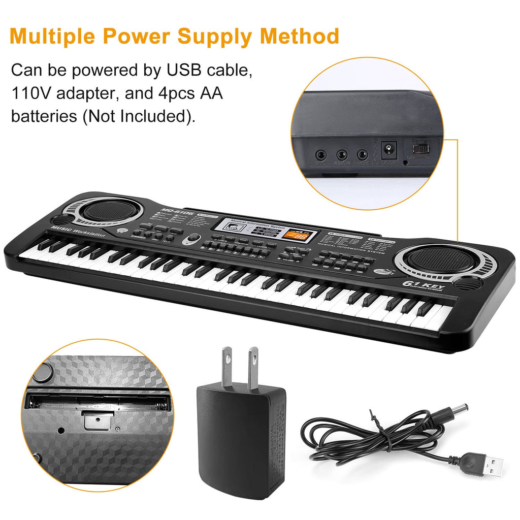 Clavier Électronique 61 Touches pour Enfants - Piano Numérique avec Microphone - Allomarc.com