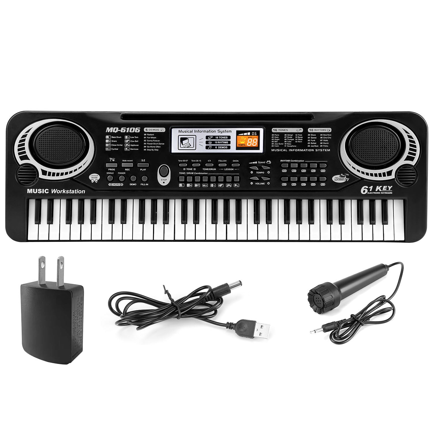 Clavier Électronique 61 Touches pour Enfants - Piano Numérique avec Microphone - Allomarc.com