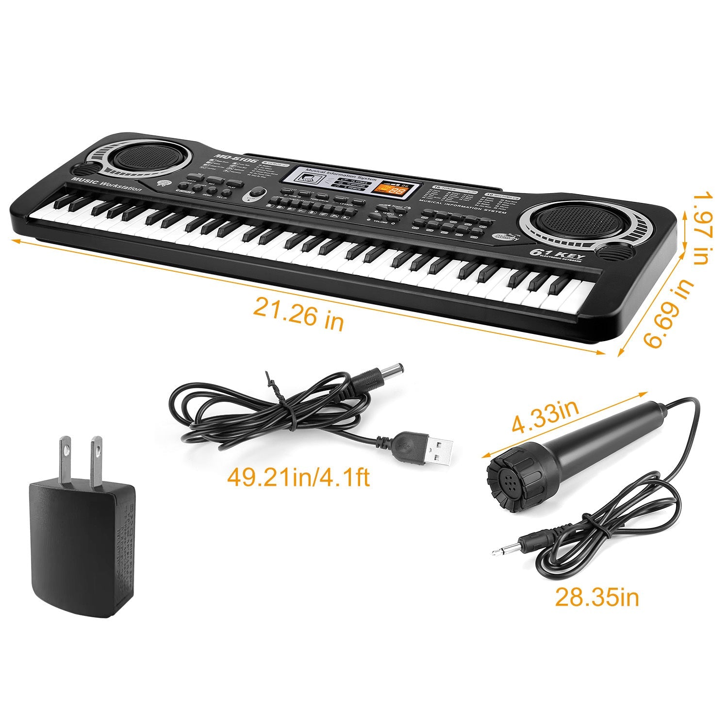 Clavier Électronique 61 Touches pour Enfants - Piano Numérique avec Microphone - Allomarc.com