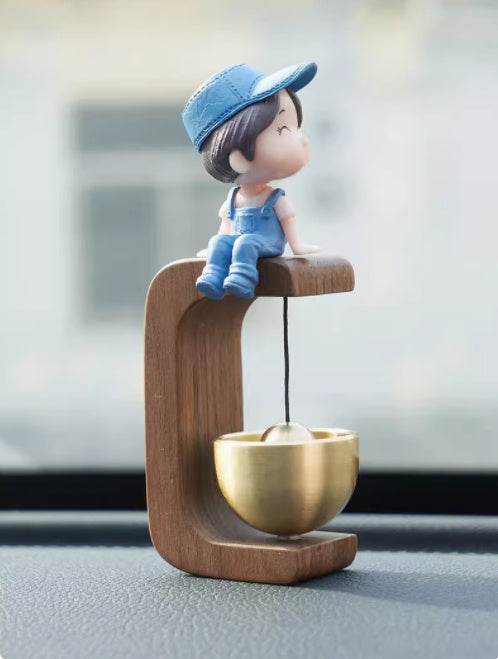 Cloche de Porte en Cuivre en Noyer Noir - Allomarc.com