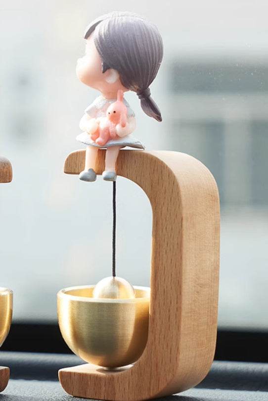 Cloche de Porte en Cuivre en Noyer Noir - Allomarc.com