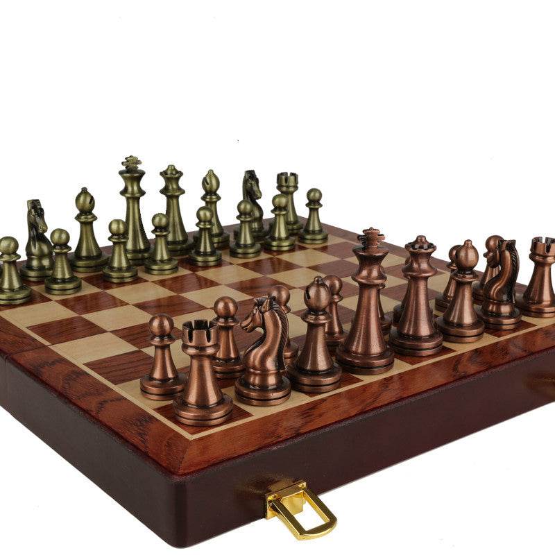 Coffret Cadeau Premium Échecs en Métal Bronze pour Enfants - Allomarc.com