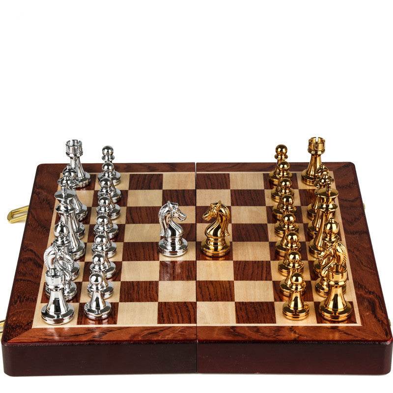 Coffret Cadeau Premium Échecs en Métal Bronze pour Enfants - Allomarc.com